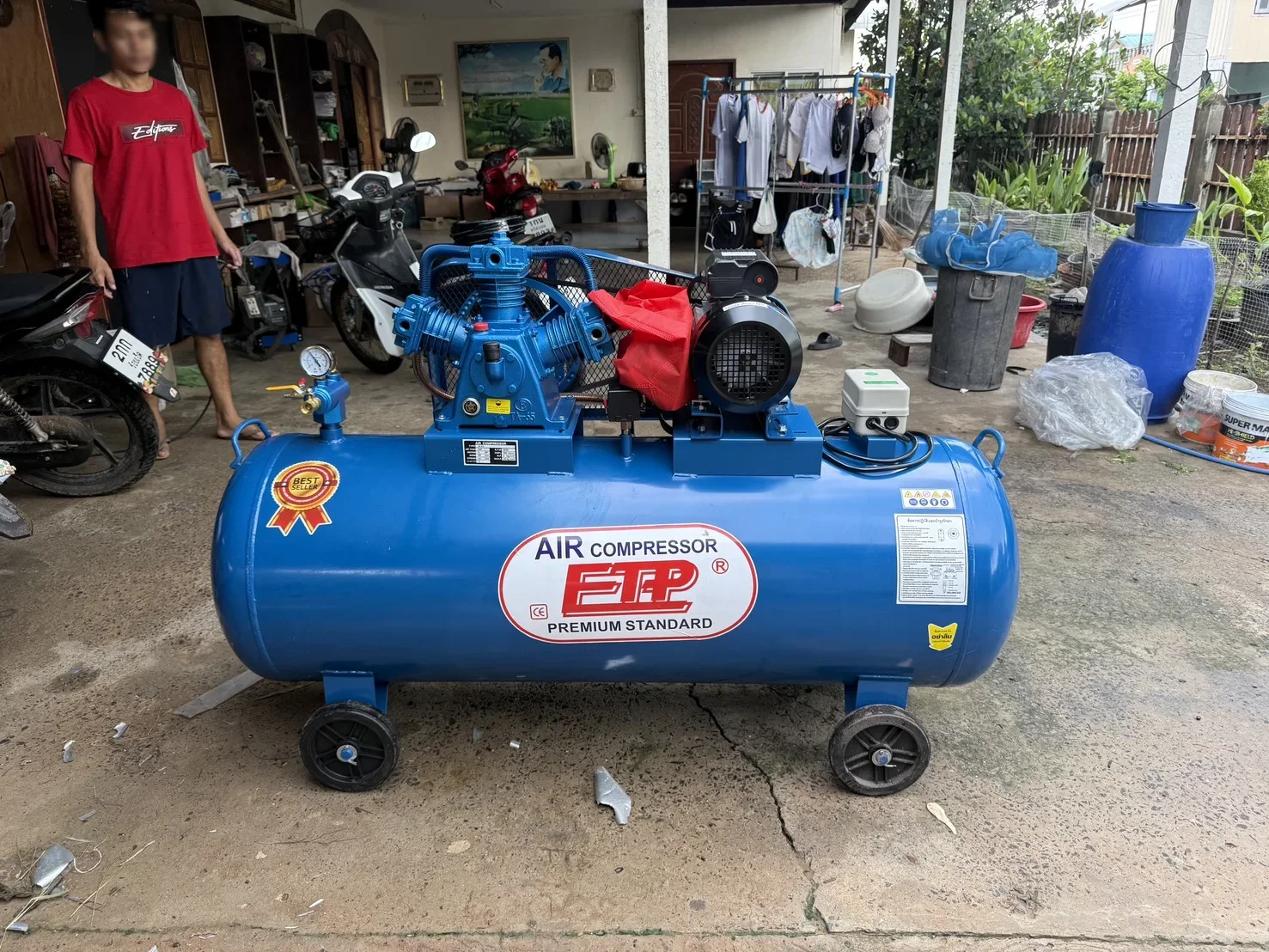 ภาพส่งมอบ ปั๊มลม ETP ETA-65 300 ลิตร 4HP 220V (ไฟ 220V) จังหวัดศรีสะเกษ รูปที่ 2