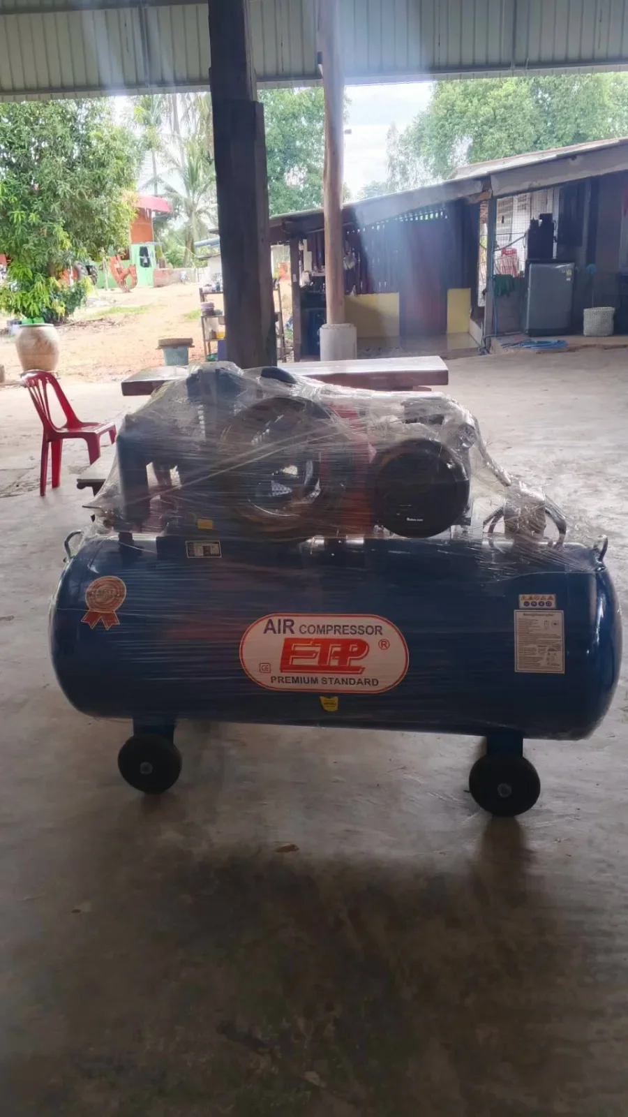 ภาพส่งมอบ ปั๊มลมสายพาน ETP ขนาด 380 ลิตร มอเตอร์ 7.5HP รุ่น HTA-80 (16Bar) (ระบบไฟ 220V) จังหวัดชัยนาท รูปที่ 1
