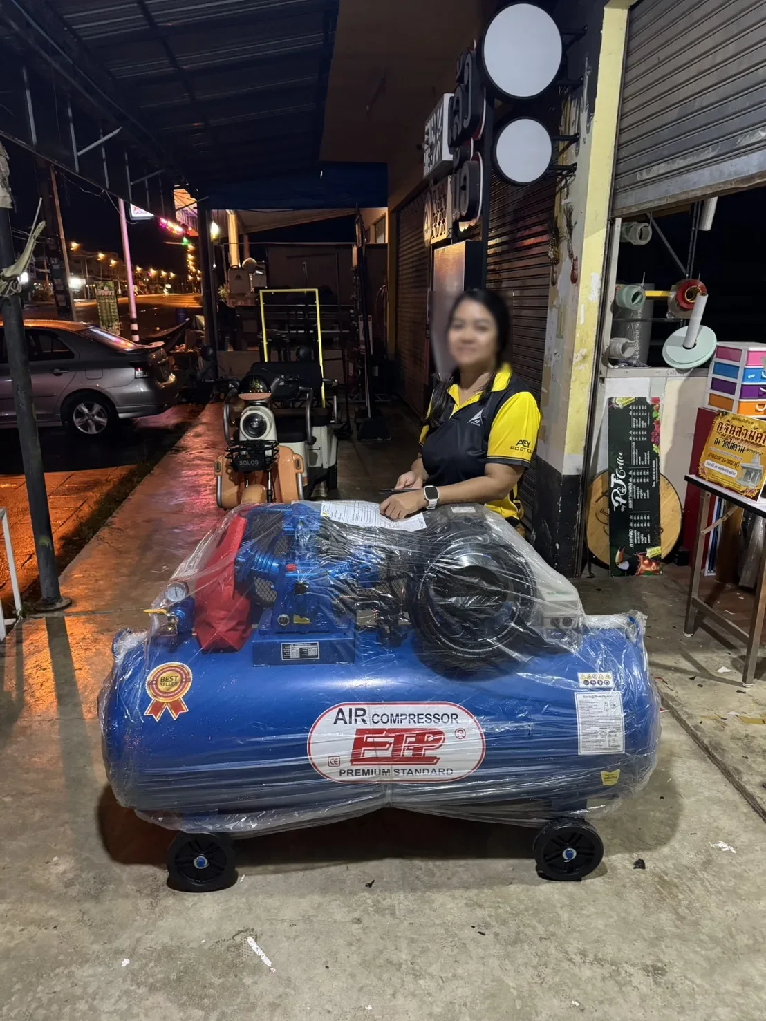 ภาพส่งมอบ ปั๊มลมสายพาน ETP ขนาด 300ลิตร มอเตอร์ 4HP รุ่น E TA-65 (8Bar) (ไฟ 220V) จังหวัดประจวบคีรีขันธ์ รูปที่ 1