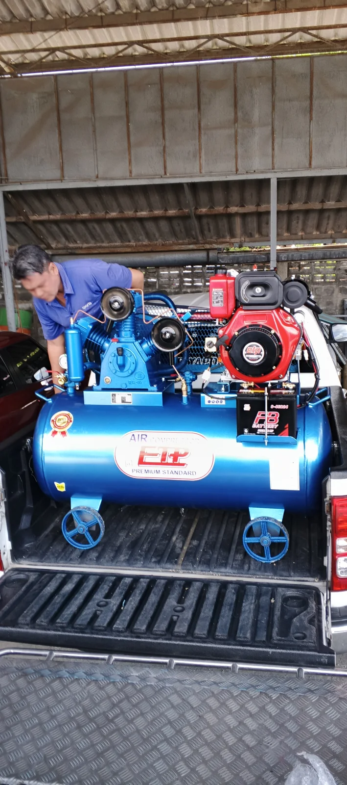ภาพส่งมอบ ปั๊มลมติดเครื่องยนต์ดีเซล 300ลิตร รุ่น E HTA-80 เครื่องยนต์ 11แรง จังหวัดพระนครศรีอยุธยา รูปที่ 3
