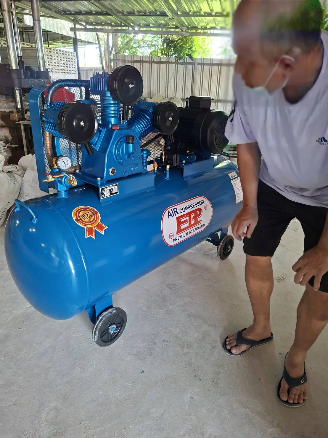 ภาพส่งมอบ ปั๊มลม 380ลิตร 7.5 แรงรุ่น E TA-80 (12Bar) (ระบบไฟ 380V) จังหวัดลำปาง รูปที่ 2