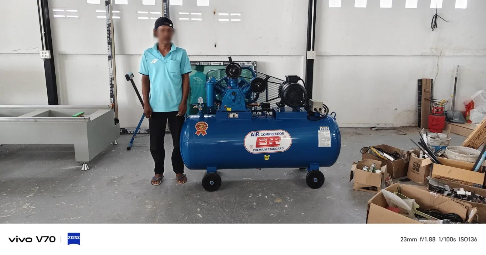 ภาพส่งมอบ ปั๊มลม 380ลิตร 7.5 แรงรุ่น E HTA-80 (16Bar) (ระบบไฟ 220V) จังหวัดภูเก็ต รูปที่ 1