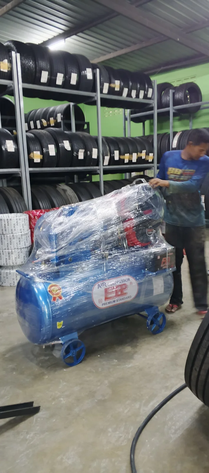 ภาพส่งมอบ ปั๊มลมติดเครื่องยนต์ดีเซล 300ลิตร รุ่น E HTA-80 เครื่องยนต์ 11แรง จังหวัดสมุทรสงคราม รูปที่ 1