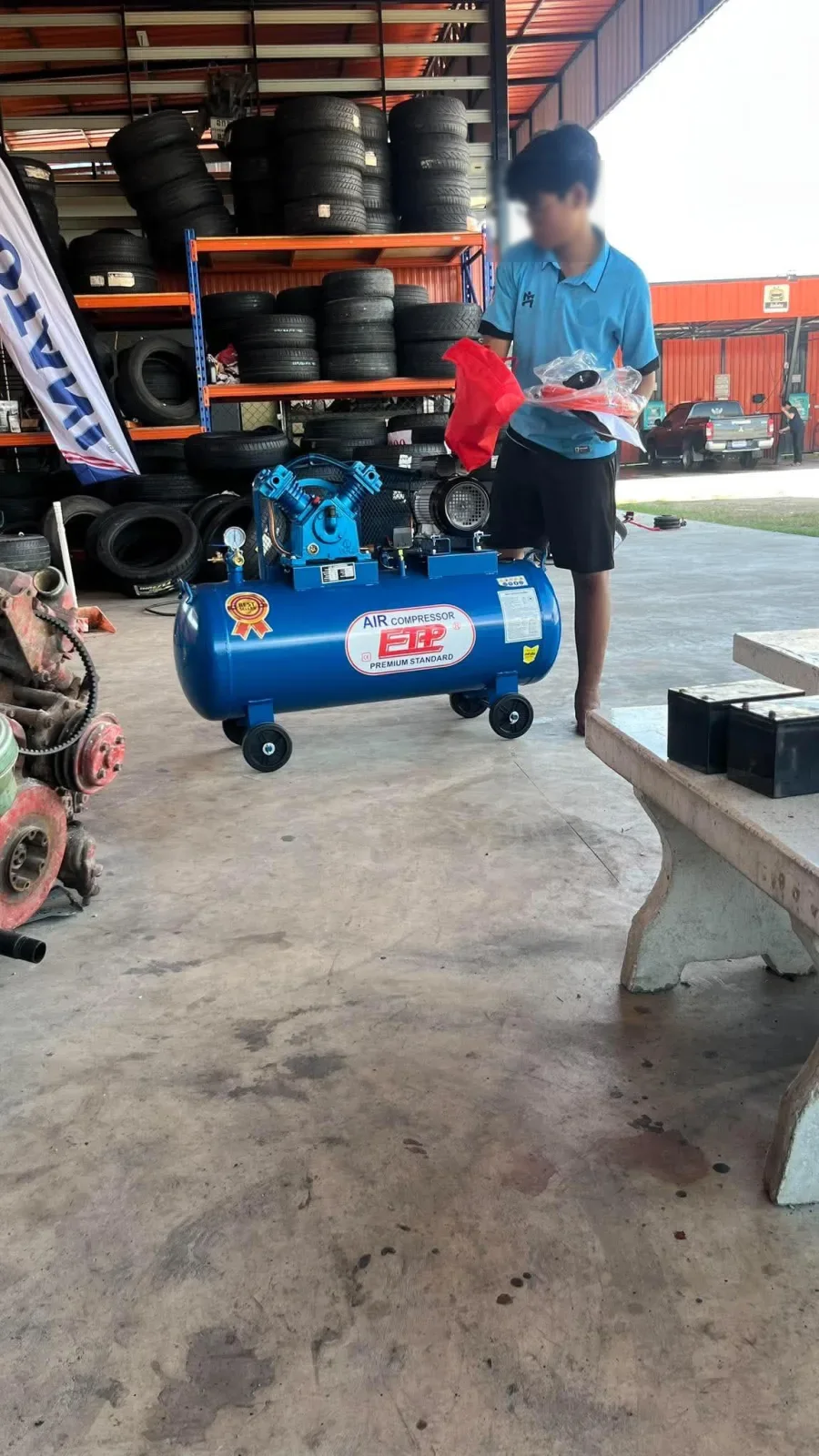ภาพส่งมอบ ปั๊มลมสายพาน ETP  ขนาด 150ลิตร มอเตอร์ 3HP รุ่น EVA-65 (ไฟ 220V) จังหวัดสมุทรปราการ รูปที่ 1