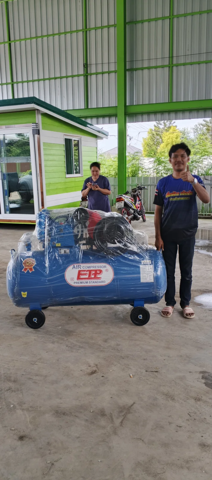 ภาพส่งมอบ ปั๊มลม 380 ลิตร 5.5HP รุ่น E VA-80 (12Bar) (ระบบไฟ 220V) จังหวัดนนทบุรี รูปที่ 1