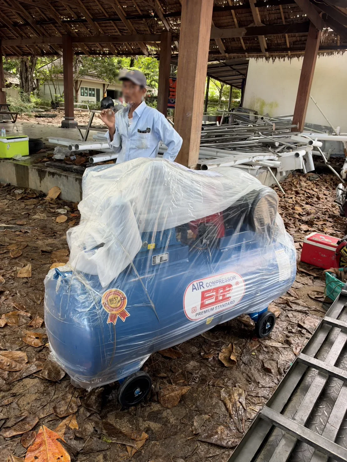 ภาพส่งมอบ ปั๊มลม 380ลิตร 7.5 แรงรุ่น E HTA-80 (16Bar) (ระบบไฟ 220V) จังหวัดภูเก็ต รูปที่ 1