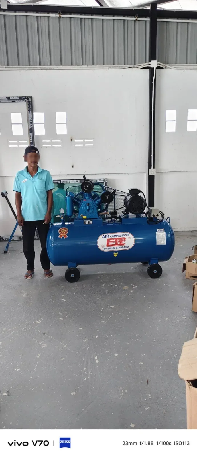 ภาพส่งมอบ ปั๊มลม 380ลิตร 7.5 แรงรุ่น E HTA-80 (16Bar) (ระบบไฟ 220V) จังหวัดภูเก็ต รูปที่ 2