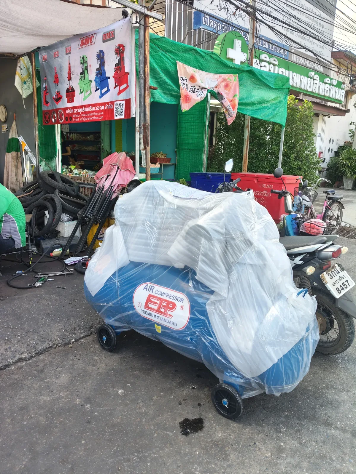 ภาพส่งมอบ ปั๊มลม 380ลิตร 7.5 แรงรุ่น E HTA-80 (16Bar) (ระบบไฟ 380V) จังหวัดนครราชสีมา รูปที่ 2